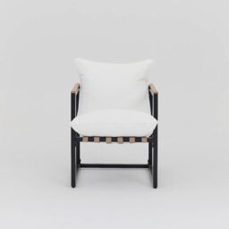 Home Detail Marbella Black Garden Balcony Set with Grey Cushions in Ivory - thumbnail 2