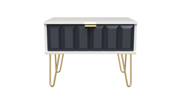 Ready Assembled 2 U Metro 1 Drawer Wide Side Table (Ready Assembled) in Dark Blue - image 1