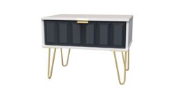 Ready Assembled 2 U Metro 1 Drawer Wide Side Table (Ready Assembled) in Dark Blue - thumbnail 3
