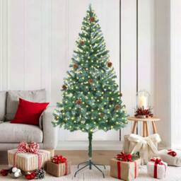 Berkfield Home Artificial Christmas Tree with Stand Green 180 cm PVC & Steel