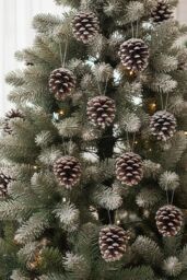Living and Home 30Pcs Real Pine Cone Christmas Tree Hanging Ornament in Brown - thumbnail 5