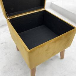 Minster Trunk - Wood/Velvet - L33 x W33 x H42 cm - Yellow - thumbnail 4