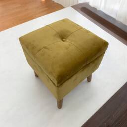 Minster Trunk - Wood/Velvet - L33 x W33 x H42 cm - Yellow - thumbnail 2