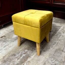 Minster Trunk - Wood/Velvet - L33 x W33 x H42 cm - Yellow - thumbnail 5