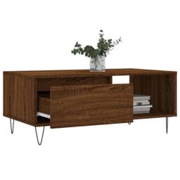Berkfield Home Modern Coffee Table Brown Oak 90x50x36.5 cm Engineered Wood - thumbnail 4