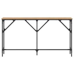 Berkfield Home Console Table Artisan Oak 140x23x75 cm Engineered Wood in Brown - Size: 140 x 23 x 75 cm - thumbnail 5