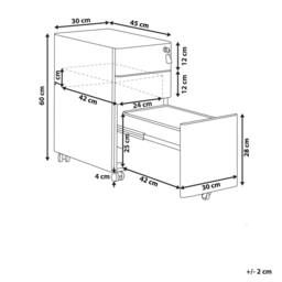 Wyld and Coco Light Beige Metal Storage Cabinet 3-Drawer Key Lock - thumbnail 3