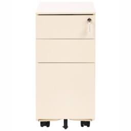 Wyld and Coco Light Beige Metal Storage Cabinet 3-Drawer Key Lock - thumbnail 5