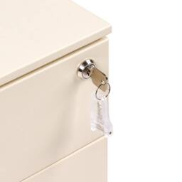 Wyld and Coco Light Beige Metal Storage Cabinet 3-Drawer Key Lock - thumbnail 7