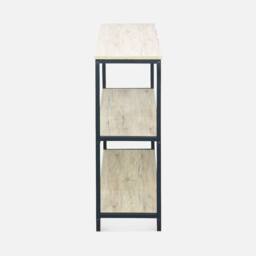 sweeek 3-level Industrial Bookcase With Wood & Metal Effect in Black - thumbnail 3
