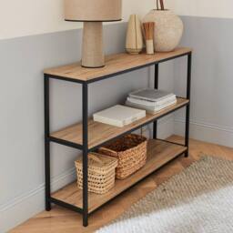 sweeek 3-level Industrial Bookcase With Wood & Metal Effect in Black - thumbnail 1