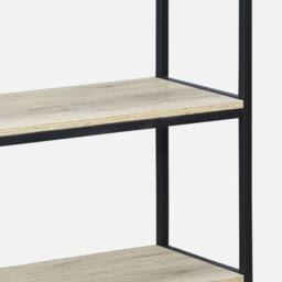 sweeek 3-level Industrial Bookcase With Wood & Metal Effect in Black - thumbnail 4