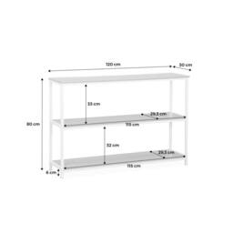 sweeek 3-level Industrial Bookcase With Wood & Metal Effect in Black - thumbnail 5