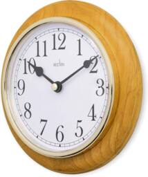 Acctim Maine Wall Clock Quartz Wood Frame Gold Bezel Cherry 20cm in Brown - thumbnail 3