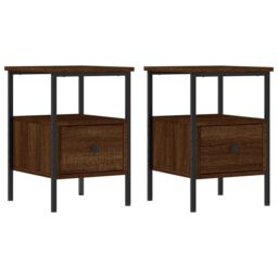 Berkfield Home Bedside Cabinets 2 pcs Brown Oak 34x36x50 cm Engineered Wood - Size: 34 x 36 x 50 cm - thumbnail 2