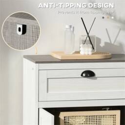 EONLION Bathroom Storage Cabinet Freestanding Storage in White - thumbnail 3