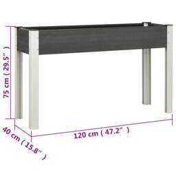 Berkfield Home Garden Raised Bed Grey 120x40x75 cm WPC - Size: 120 x 40 x 75 cm - thumbnail 6