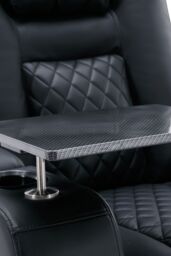 More4Homes Broadway Cinema Electric Recliner Chair USB Charging LED Base w Tray in Black - thumbnail 5