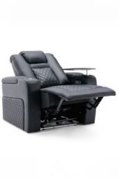 More4Homes Broadway Cinema Electric Recliner Chair USB Charging LED Base w Tray in Black - thumbnail 2