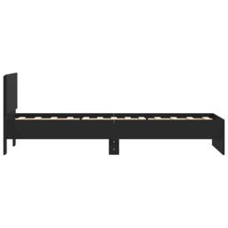 Berkfield Home Bed Frame without Mattress with Headboard Black 75x190 cm Small Single - thumbnail 6