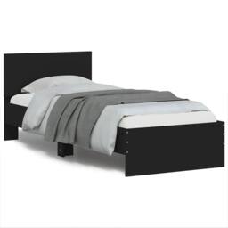 Berkfield Home Bed Frame without Mattress with Headboard Black 75x190 cm Small Single