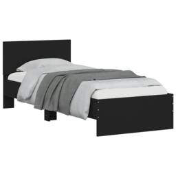 Berkfield Home Bed Frame without Mattress with Headboard Black 75x190 cm Small Single - thumbnail 4