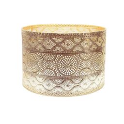 ValueLights Casablanca 31cm Gold Easy Fit Metal Drum Lamp Shade with LED Bulb - thumbnail 6