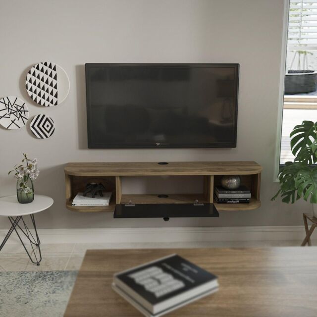 Decorotika Ibarra Floating Wall Mounted TV Cabinet TV Stand TV Unit in Black - image 1