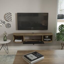 Decorotika Ibarra Floating Wall Mounted TV Cabinet TV Stand TV Unit in Black
