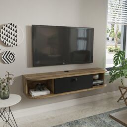 Decorotika Ibarra Floating Wall Mounted TV Cabinet TV Stand TV Unit in Black - thumbnail 4