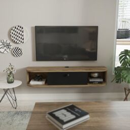 Decorotika Ibarra Floating Wall Mounted TV Cabinet TV Stand TV Unit in Black - thumbnail 2