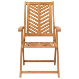 Berkfield Home Reclining Garden Chairs 3 pcs Solid Wood Acacia in Brown - thumbnail 4