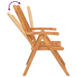Berkfield Home Reclining Garden Chairs 3 pcs Solid Wood Acacia in Brown - thumbnail 7