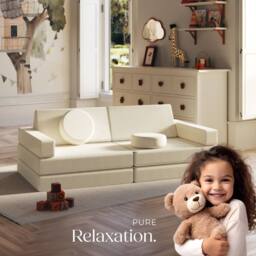 tectake Kids Sofa Lilly in Beige - Size: 120 cm - thumbnail 8