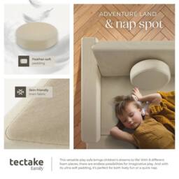tectake Kids Sofa Lilly in Beige - Size: 120 cm - thumbnail 7