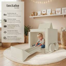 tectake Kids Sofa Lilly in Beige - Size: 120 cm - thumbnail 2
