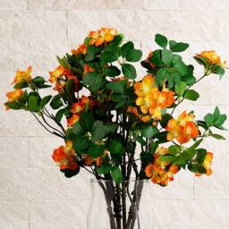 Leaf Botanik 60cm Orange Artificial Flower Stems Pack of 6
