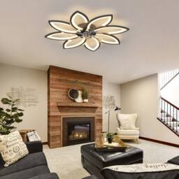 NIVOR 7 Blade Reversible Dimmable LED Ceiling Fan With Remote Control/APP in Black - thumbnail 4