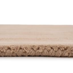Kukoon Deep Pile Natural Wool Bedroom Area Rug Beige, Grey, Green Bedside Mat 120cm x 170cm in Beige - Size: 120 cm x 170 cm - thumbnail 5