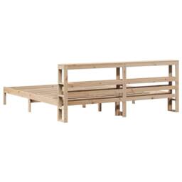 Berkfield Home Bed Frame without Mattress 180x200 cm Super King Solid Wood Pine in Brown - thumbnail 6