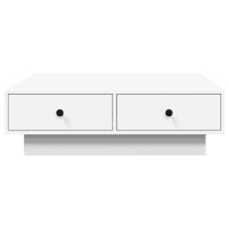 Berkfield Home Coffee Table White 90x90x28 cm Engineered Wood - Size: 90 x 90 x 28 cm - thumbnail 4