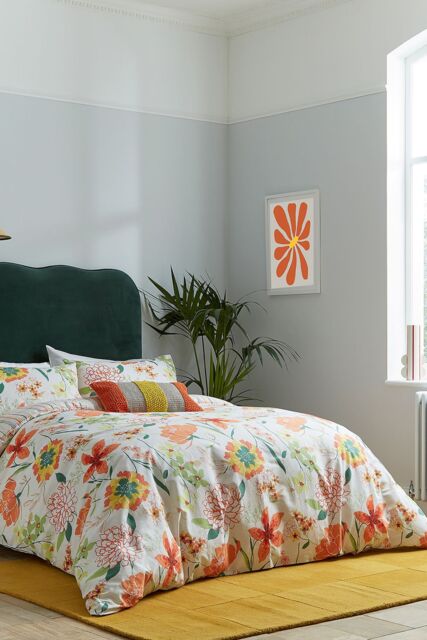 Helena Springfield 'Bella Cover' Cotton Duvet Cover Set in Orange - Size: Super King - image 1