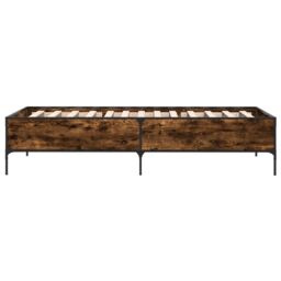 Berkfield Home Bed Frame without Mattress Smoked Oak 90x190 cm Single in Brown - thumbnail 5