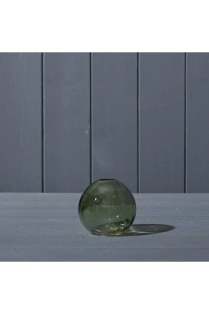KDMD Vintage Green Globe Glass Vase - image 1