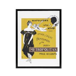 "Artery8 Napoleon Love Affairs Metro Advert Framed Canvas Wall Art Print Penfield in Yellow - Size: W12"" x H16""" - thumbnail 1