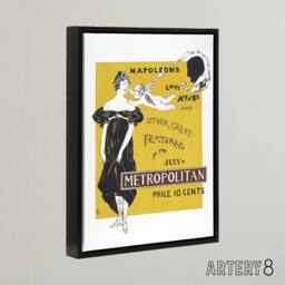 "Artery8 Napoleon Love Affairs Metro Advert Framed Canvas Wall Art Print Penfield in Yellow - Size: W12"" x H16""" - thumbnail 2