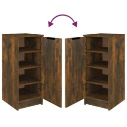 Berkfield Home Shoe Cabinet Smoked Oak 30x35x70 cm Engineered Wood in Brown - Size: 30 x 35 x 70 cm - thumbnail 8
