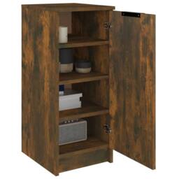 Berkfield Home Shoe Cabinet Smoked Oak 30x35x70 cm Engineered Wood in Brown - Size: 30 x 35 x 70 cm - thumbnail 4