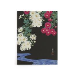 "Artery8 Chrysanthemums & Running Water Canvas Wall Art Print Koson in Pink - Size: W18"" x H24""" - thumbnail 1