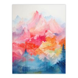 "Wee Blue Coo Wall Art Print Natural Geometry Multicoloured Mountains Living Room - Size: W18"" x H24""" - thumbnail 1